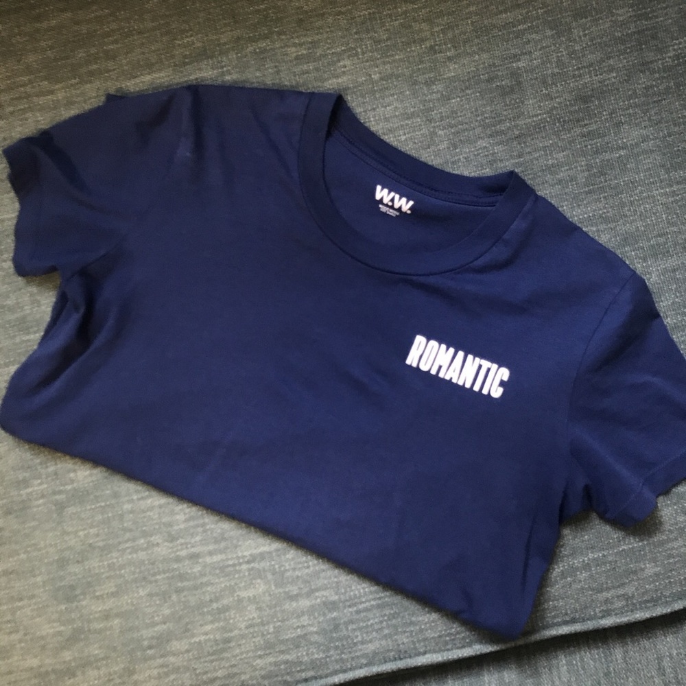 Wood Wood romantic blue t shirt size small